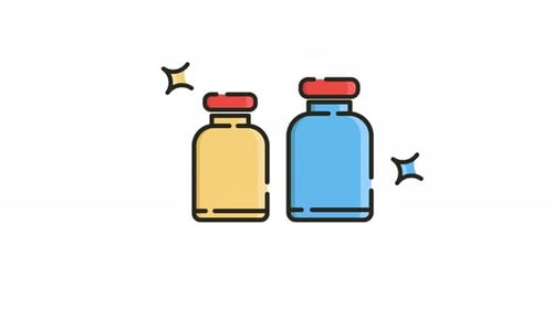 Animated Flat Design Medical Vials Icon