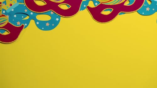 Colorful Party Decorations and Birthday Masks