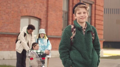 Portrait of Caucasian Teen Boy Outdoors