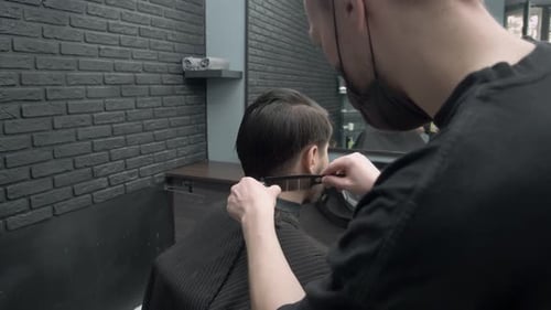 Haircut by Barber in Modern Barbershop