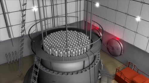 Interior View of a Nuclear Reactor Core