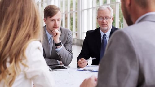 People, Planning, Strategy and Corporate Concept - Business Team with Scheme Meeting