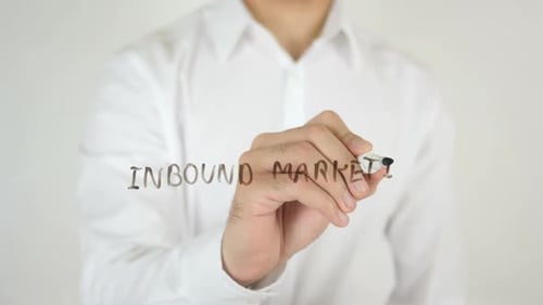 Hand Writes Inbound Marketing Concept on Glass