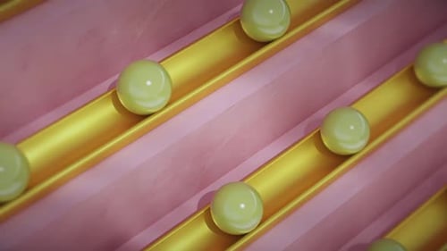 Loop de arte cinética com bola de prata rolante