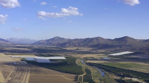 4k drone footage of a farming region in South Africa
