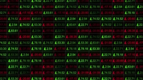 Litecoin Sign With Digital Stock Market Numbers