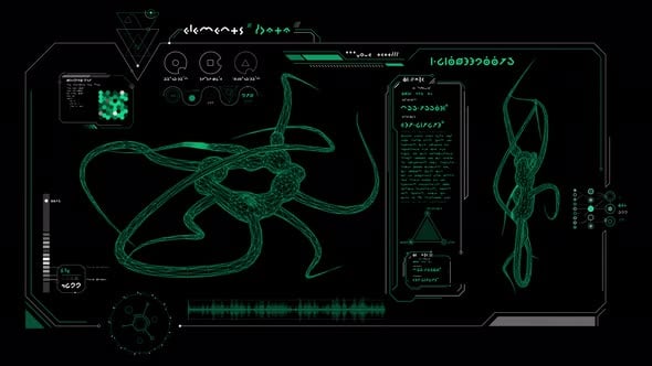 Biological Research in an Animated Alien Interface, Overlays Motion ...