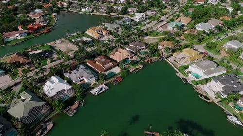 Aerial Shot Homes in Naples Florida Neighborhoods Real Estate Footage