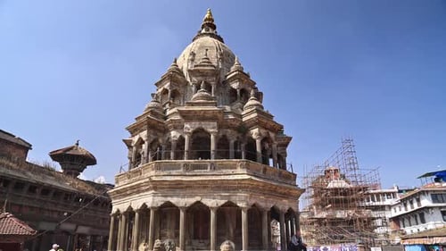 4K Chyasi Deval or Krishna Mandir Temple in Patan Durbar Square, Lalitpur, Kathmandu Valley, Nepal
