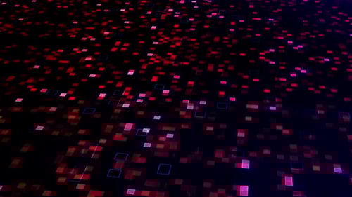 Abstract Digital Red Squares Flowing Loop Background