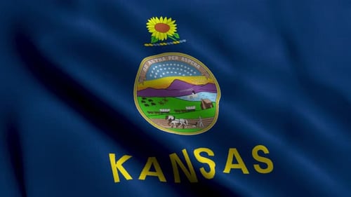 Realistic Waving Kansas State Flag Animation