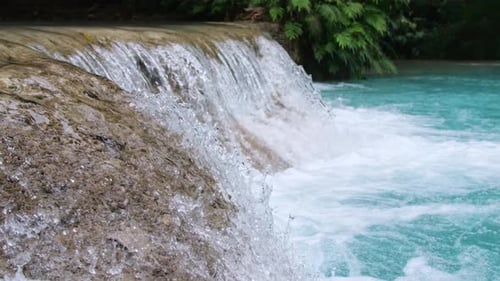 The Waterfall In Slow-Motion Footage