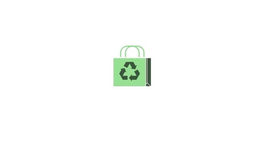 Recycling Shopping Bag Flat Design Icon Animation
