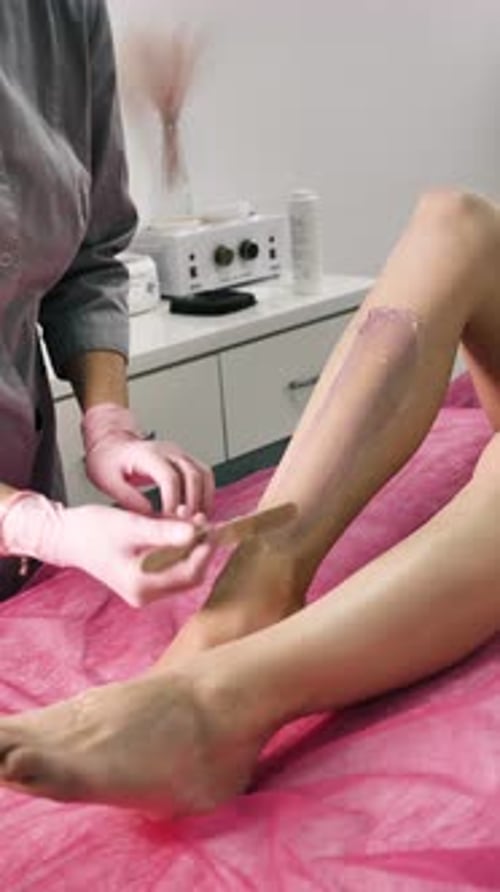 Closeup Leg Waxing
