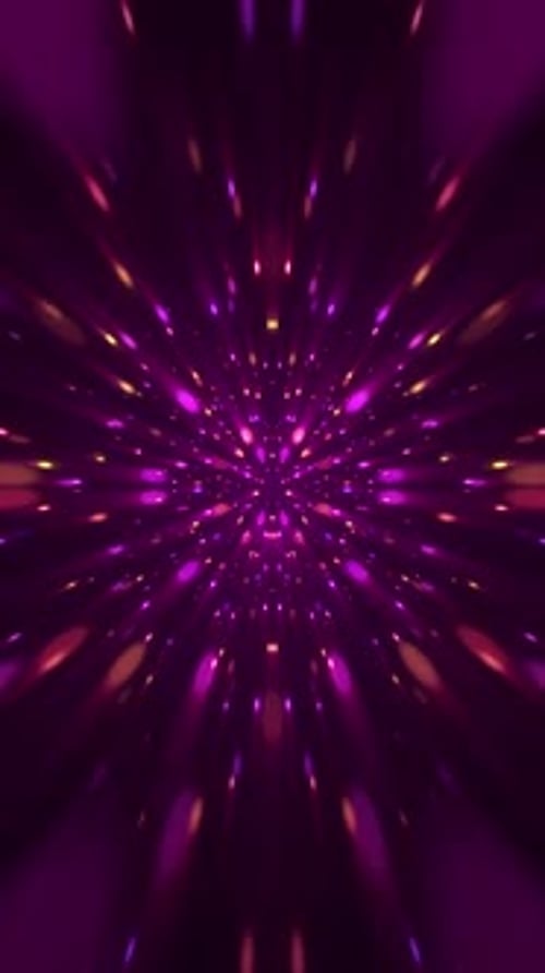 Vibrant Glowing Particles Hyperspace Tunnel Background