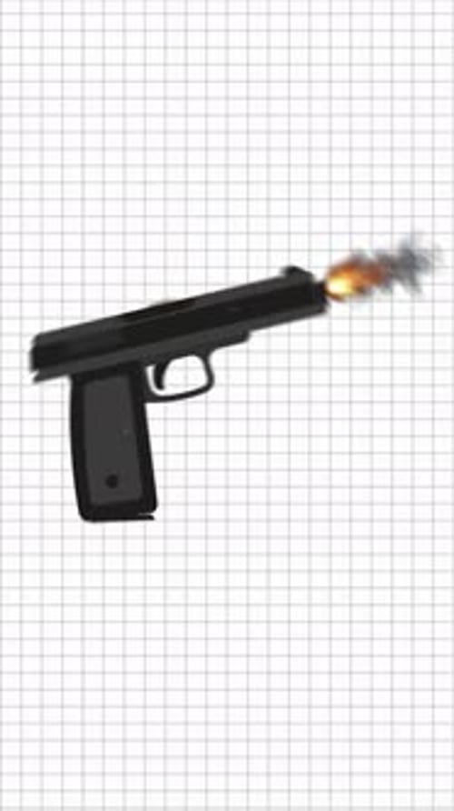 Pistol Shoots Vertical