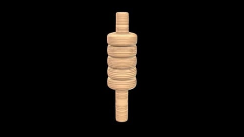 Jouet à empiler en bois avec anneaux circulaires