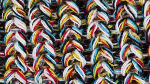 Close up of Braided Multi-colored Yarns