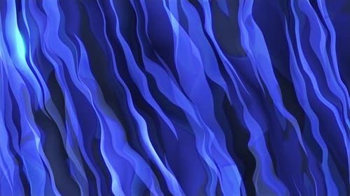 Abstract Blue Wavy Lines Fluid Looping Background Animation