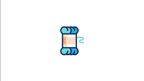 Animated Flat Design Yarn Spool Icon