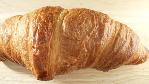 A Croissants in video footage. 4K.