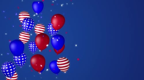 Independence Day Background with balloons on a seamless loop