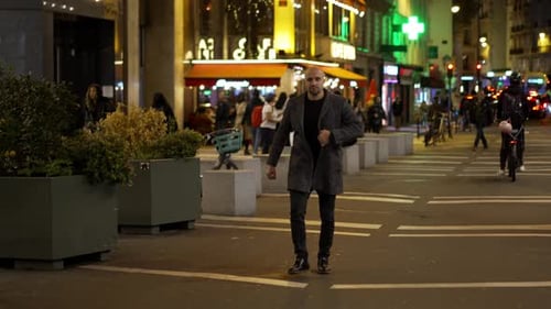 Vibrant City Scene at Night Diverse Crowd Enjoying Urban Nightlife Walking in Bustling Atmosphere