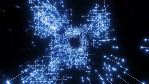 Nahtloser Regelkreis Abstraktes globales digitales Netzwerk Blaue Netzwerkverbindungsstruktur Digitaler Hintergrund