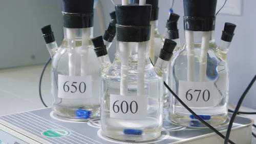 Close View Test Appliance with Bulbs and Mixed Liquid