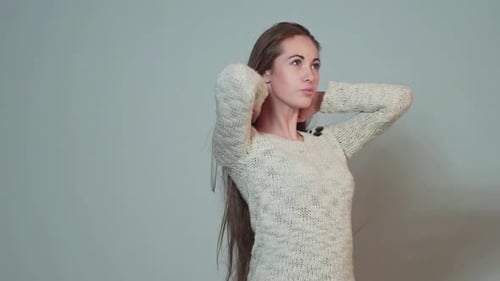 Natural Long Hair of Brunette Woman Very Long Brown Hair Long Haired Woman Shaking His Long Hair