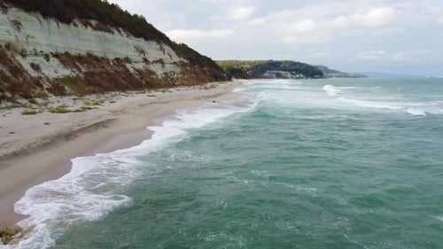 Flying Above the Beautiful Wild Beach in Bulgaria