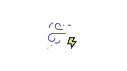 Animiertes Symbol für Windenergie