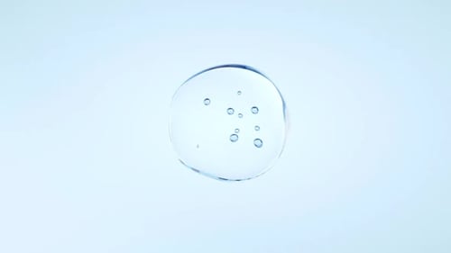 Molecular DNA Liquid Structure with Flowing Bubbles Animation