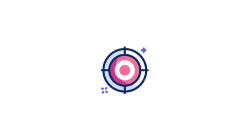 Animated Flat Design Bullseye Target Icon