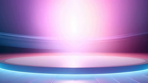 Dynamic Virtual Stage Background with Vibrant Neon Lighting