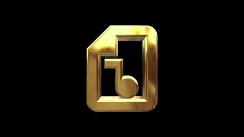 Golden 3D Music File Icon Rotation