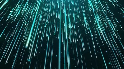 Teal Light Rain Digital Abstract Background