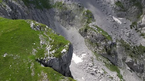 A beautiful epic rock with an incredible relief and placers of stones. Mountains Komovi. Montenegro.