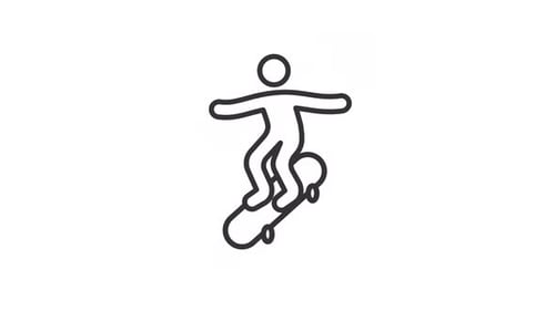Skateboarding line animation