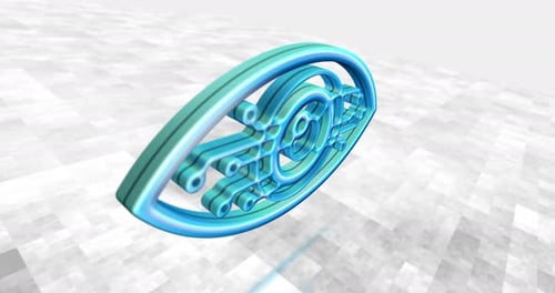 Digital eye 3d symbol loop seamless