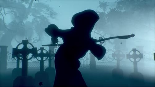 Death with a Scythe Grim Reaper with Red Burning