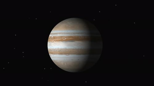 Animated Jupiter Planet Rotating in Space