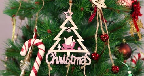 Christmas tree decorations and toys. Abstract and background scene
