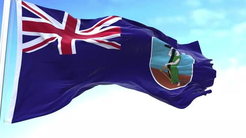 Realistic Waving Montserrat Flag Animation