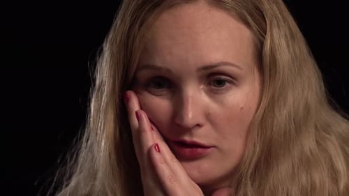 Close up of a woman with blond hair