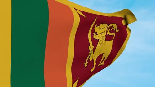 Waving Sri Lanka Flag Realistic Loop