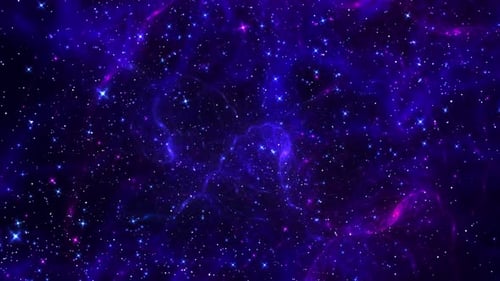 Cosmic Journey Through Deep Space with Glowing Nebula and Twinkling Stars