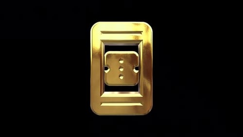 Golden 3D Dice Icon Rotating Seamlessly
