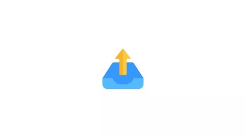 Modern Animated Upload Icon with Upward Arrow Motion