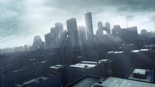 3D Skyscraper City Text America
